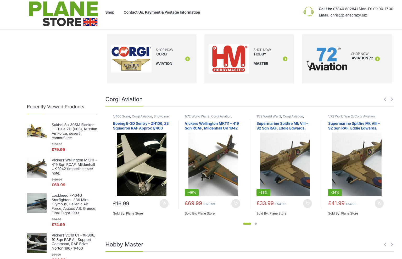 Planestore Co Uk Store Setup